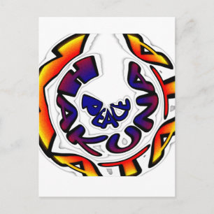 "Peace Hakuna Matata" Circular Art Print Briefkaart