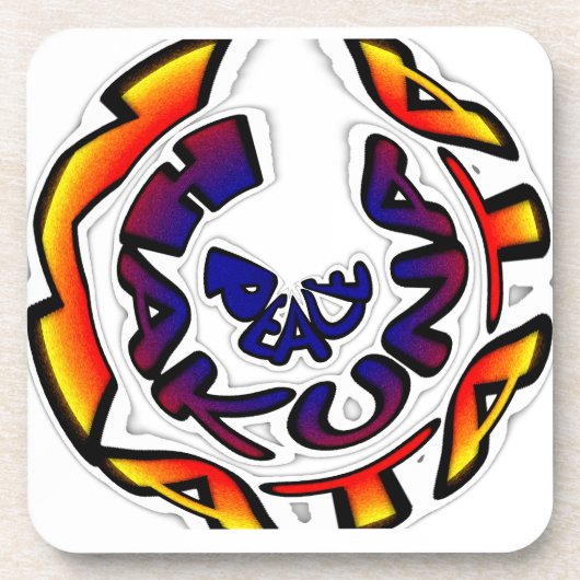 "Peace Hakuna Matata" Circular Art Print Drankjes Onderzetter (Voorkant)