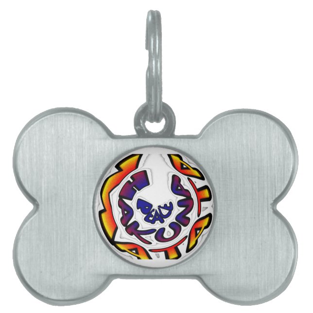 "Peace Hakuna Matata" Circular Art Print Huisdieren Naamplaatje (voorkant)