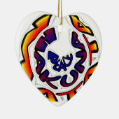 "Peace Hakuna Matata" Circular Art Print Keramisch Ornament (Rechts)