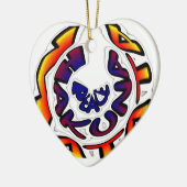 "Peace Hakuna Matata" Circular Art Print Keramisch Ornament (Links)