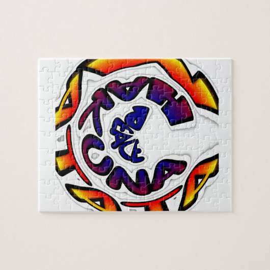"Peace Hakuna Matata" Circular Art Print Legpuzzel (Horizontaal)