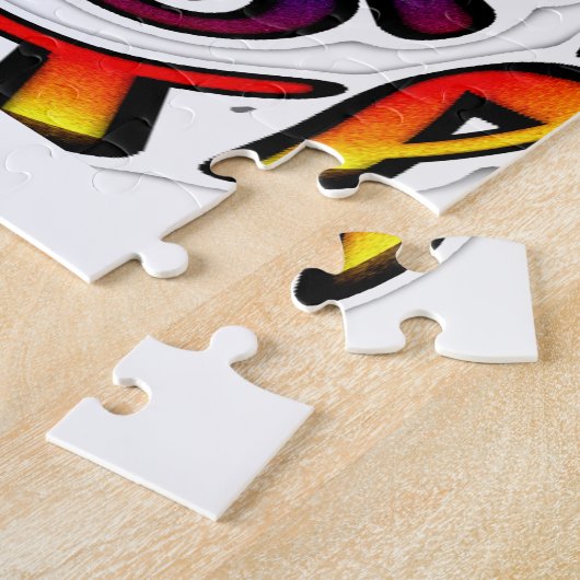 "Peace Hakuna Matata" Circular Art Print Legpuzzel (Zijkant)