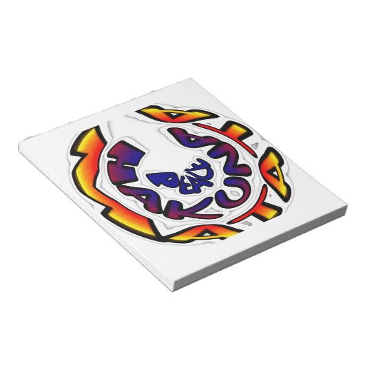 "Peace Hakuna Matata" Circular Art Print Notitieblok (Schuin)