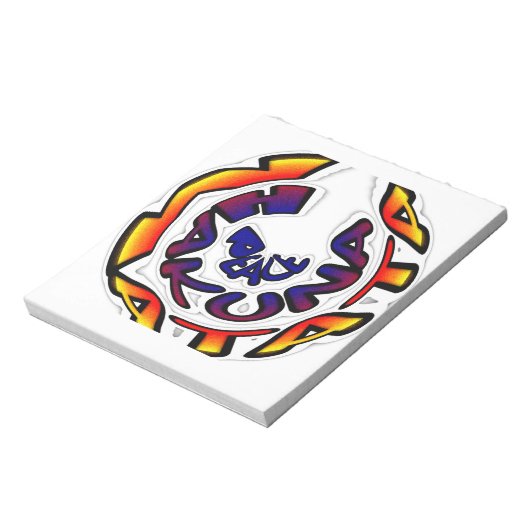 "Peace Hakuna Matata" Circular Art Print Notitieblok (Linkerzijde)