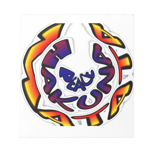 "Peace Hakuna Matata" Circular Art Print Notitieblok (Voorkant)