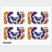 "Peace Hakuna Matata" Circular Art Print Rechthoekige Sticker (Vel)