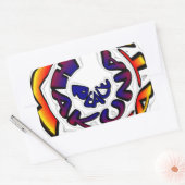"Peace Hakuna Matata" Circular Art Print Rechthoekige Sticker (Envelop)