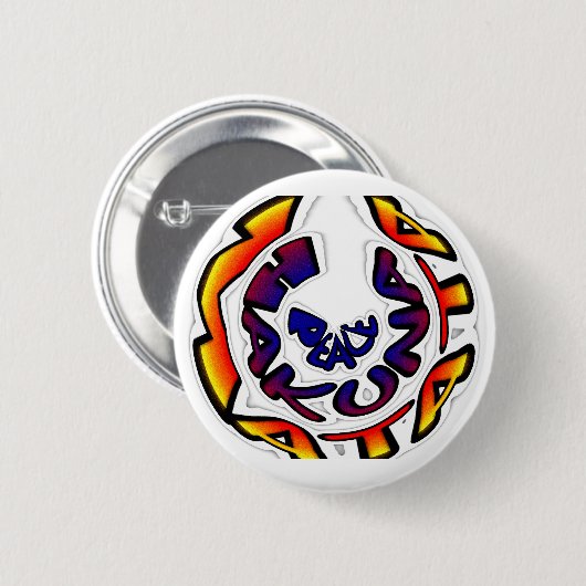 "Peace Hakuna Matata" Circular Art Print Ronde Button 5,7 Cm (Voorkant /achterkant)