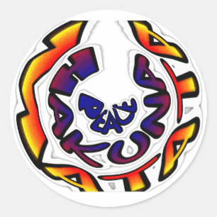 "Peace Hakuna Matata" Circular Art Print Ronde Sticker