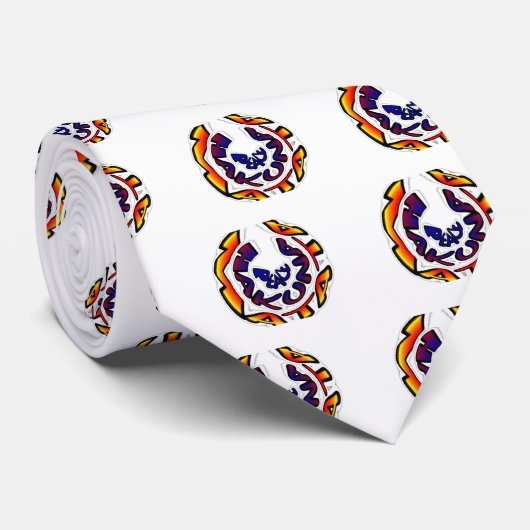 "Peace Hakuna Matata" Circular Art Print Stropdas (Opgerold)