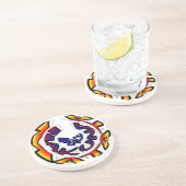 "Peace Hakuna Matata" Circular Art Print Zandsteen Onderzetter (Zijkant)