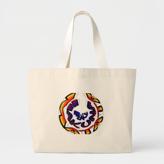 "Peace Hakuna Matata" Cirkel Kunstprint Grote Tote Bag (Voorkant)