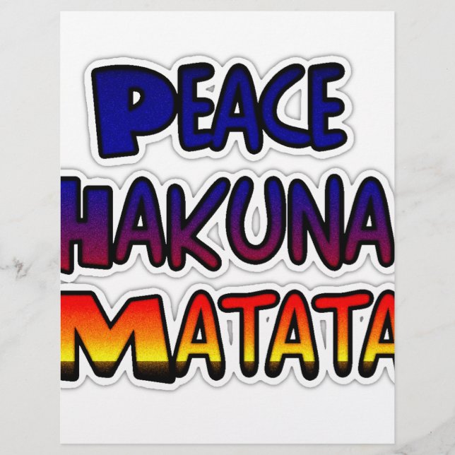 Peace Hakuna Matata Gifts Products (Voorkant)