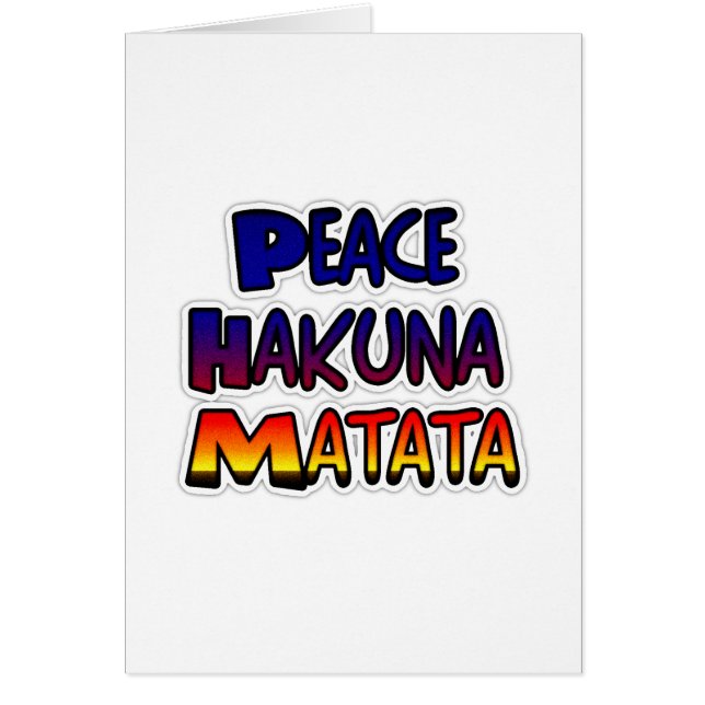 Peace Hakuna Matata Gifts Products (Voorkant)
