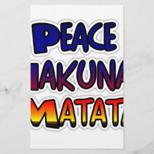 Peace Hakuna Matata Gifts Products Briefpapier