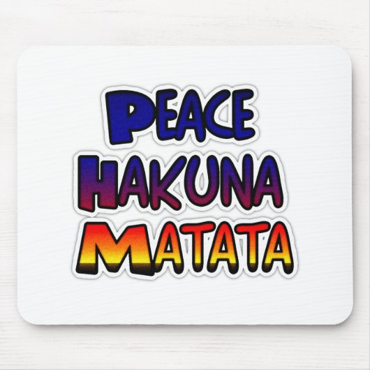 Peace Hakuna Matata Gifts Products Muismat (Voorkant)