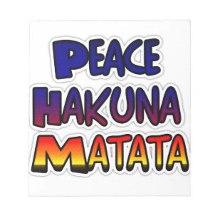 Peace Hakuna Matata Gifts Products Notitieblok