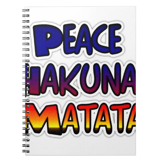Peace Hakuna Matata Gifts Products Notitieboek (Voorkant)