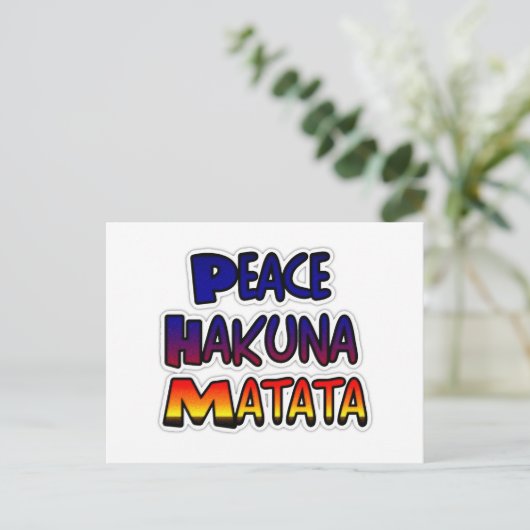 Peace Hakuna Matata Gradient Art Briefkaart (Staand voorkant)