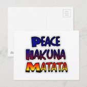 Peace Hakuna Matata Gradient Art Briefkaart (Voorkant / Achterkant)