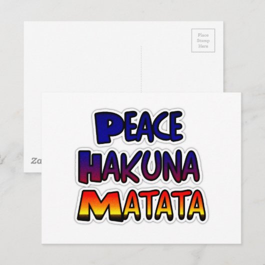 Peace Hakuna Matata Gradient Art Briefkaart (Voorkant / Achterkant)