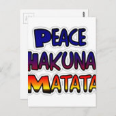 Peace Hakuna Matata Gradient Art Briefkaart (Voorkant / Achterkant)