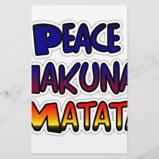Peace Hakuna Matata Gradient Art Briefpapier (Voorkant)