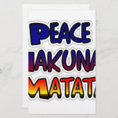 Peace Hakuna Matata Gradient Art Briefpapier (Voorkant / Achterkant)