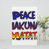 Peace Hakuna Matata Gradient Art Briefpapier (Staand voorkant)