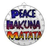 Peace Hakuna Matata Gradient Art Dartbord (Voorkant)