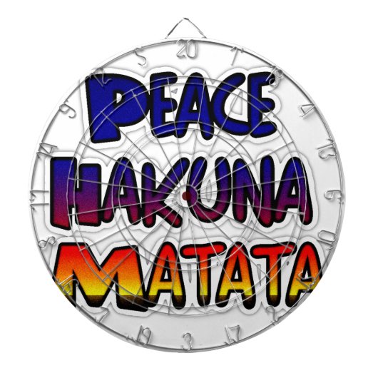 Peace Hakuna Matata Gradient Art Dartbord (Voorkant)