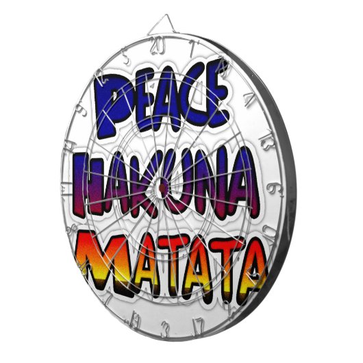 Peace Hakuna Matata Gradient Art Dartbord (Voorkant Rechts)