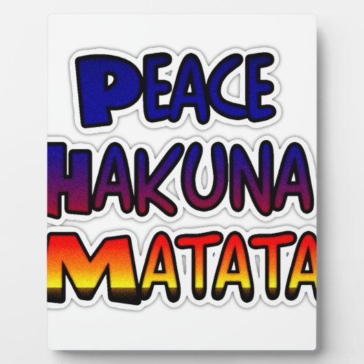 Peace Hakuna Matata Gradient Art Fotoplaat (Voorkant)