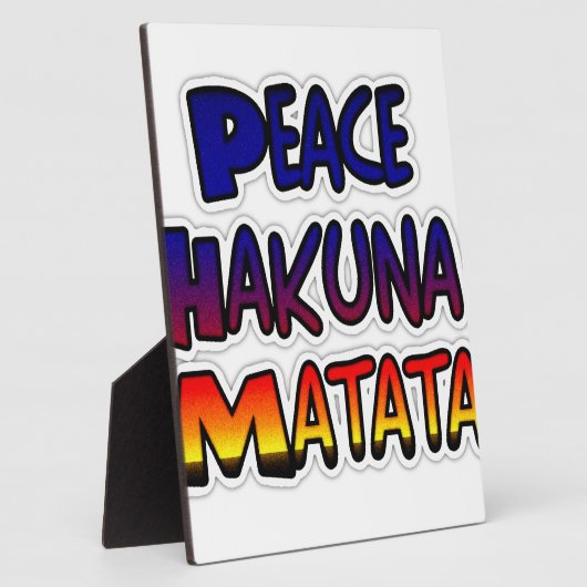Peace Hakuna Matata Gradient Art Fotoplaat (Zijkant)