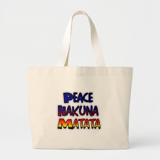 Peace Hakuna Matata Gradient Art Grote Tote Bag (Voorkant)