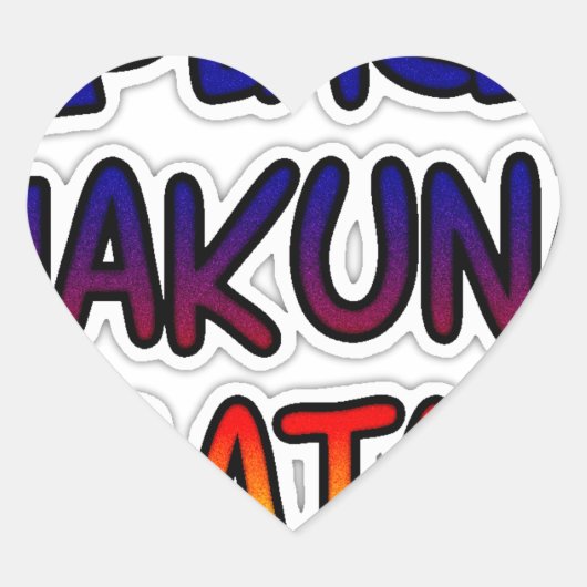 Peace Hakuna Matata Gradient Art Hart Sticker (Voorkant)