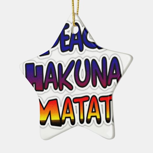 Peace Hakuna Matata Gradient Art Keramisch Ornament (Links)