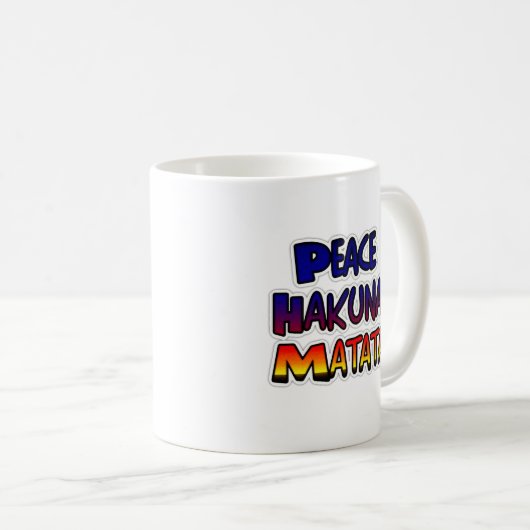 Peace Hakuna Matata Gradient Art Koffiemok (Voorkant rechts)