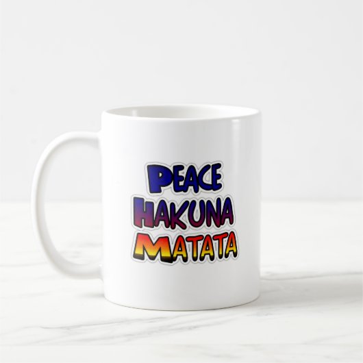 Peace Hakuna Matata Gradient Art Koffiemok (Links)