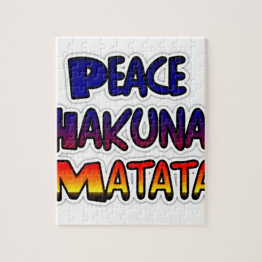 Peace Hakuna Matata Gradient Art Legpuzzel (Verticaal)