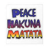 Peace Hakuna Matata Gradient Art Notitieblok (Voorkant)