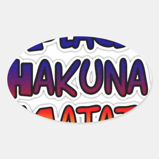 Peace Hakuna Matata Gradient Art Ovale Sticker (Voorkant)