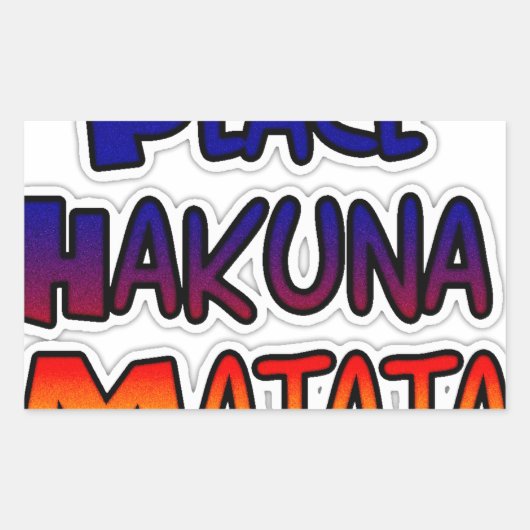 Peace Hakuna Matata Gradient Art Rechthoekige Sticker (Voorkant)