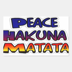 Peace Hakuna Matata Gradient Art Rechthoekige Sticker