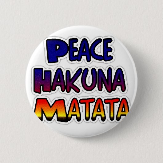 Peace Hakuna Matata Gradient Art Ronde Button 5,7 Cm (Voorkant)