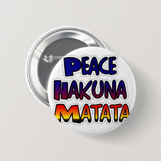 Peace Hakuna Matata Gradient Art Ronde Button 5,7 Cm (Voorkant /achterkant)