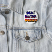 Peace Hakuna Matata Gradient Art Ronde Button 5,7 Cm (In situ)