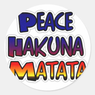 Peace Hakuna Matata Gradient Art Ronde Sticker