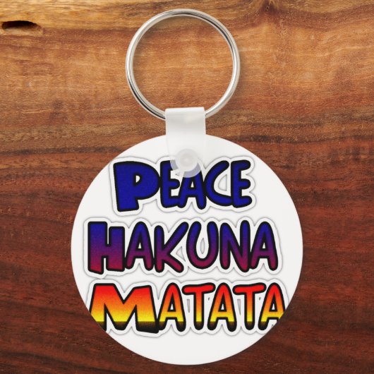 Peace Hakuna Matata Gradient Art Sleutelhanger (Voorkant)